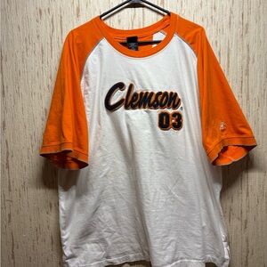* Clemson Tigers x Starter Team 03 vintage embroidered white orange tee sz 2XL